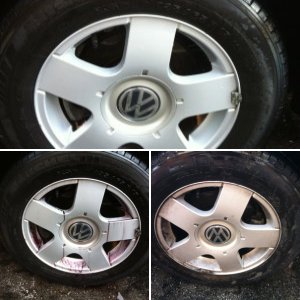 Jetta Wheels Cleaned with Iron X