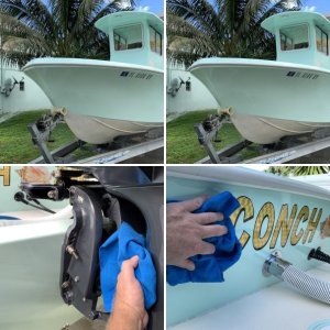 Washing a ceramic coated boat