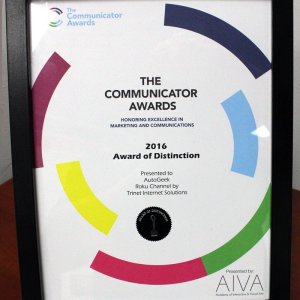 2016 Communicator Awards Autogeek Award of Distinction TRINET