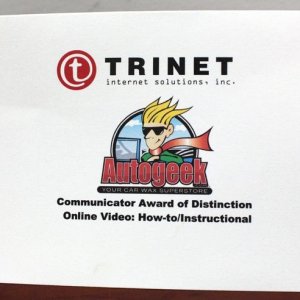 2016 Communicator Awards Autogeek Award of Distinction TRINET