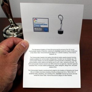 2016 Communicator Awards Autogeek Award of Distinction TRINET