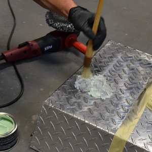 how to polish aluminum diamond plate