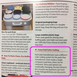universal color code for buffing pads mike phillips