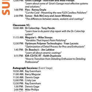2018 Detail Fest Schedule For Classes Mike Phillips Autogeek