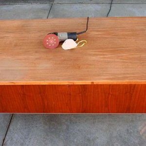 Sanding Wood Desk