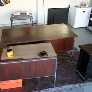 Sanding Wood Desk