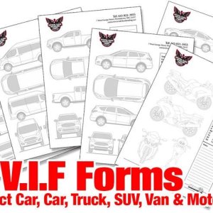 Mike Phillips VIF forms for inspecting cars before detailing