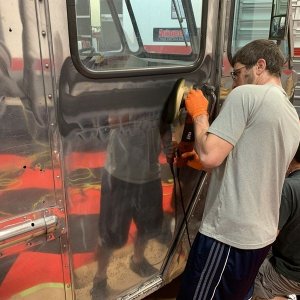 How to polish aluminum airstream b24 tanker truck Mike Phillips