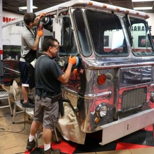 How to polish aluminum airstream b24 tanker truck Mike Phillips