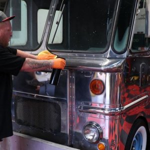 How to polish aluminum airstream b24 tanker truck Mike Phillips