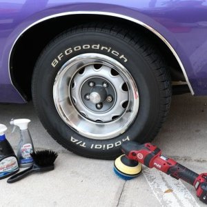 how to machine scrub tires with FLEX mike phillips autogeek