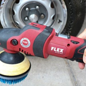 how to machine scrub tires with FLEX mike phillips autogeek
