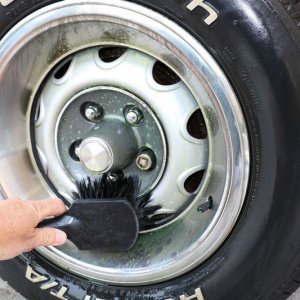 how to machine scrub tires with FLEX mike phillips autogeek