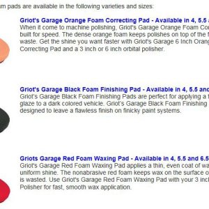 Griots Garage THICK FOAM PADS Mike Phillips