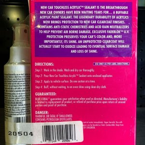 New Car Touchless Acrylic Clearcoat Sealant Mike Phillips