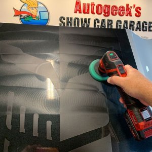 Remove swirls scratches by machine in Vinyl Stripes Decals Graphics Corvett