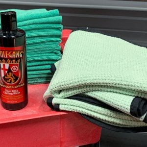 Car Washing Tools Towels Brushes and Buckets by Mike Phillips