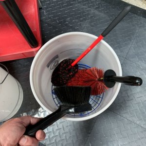 Car Washing Tools Towels Brushes and Buckets by Mike Phillips