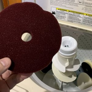 Single Stage Paint Removed from Buffing Pads Washing