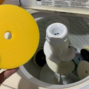 Single Stage Paint Removed from Buffing Pads Washing
