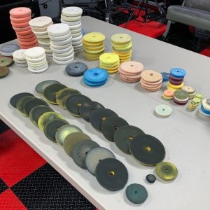 Single Stage Paint Removed from Buffing Pads Washing