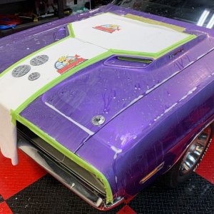 1970 340 Charger RT Machine Wetsanding 3M Trizact