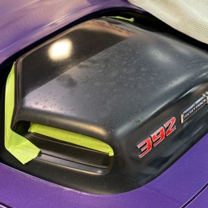 Remove water spots Matte Shaker Hood Scoop 2016 Challenger Scatpack 392 Hem