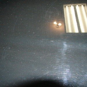 Bad condition of black (grey at moment) S4 hood