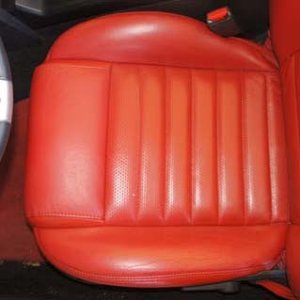 red leather after treating with Collinite Sapphire 855
