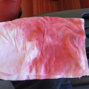 red leather after treating with Collinite Sapphire 855