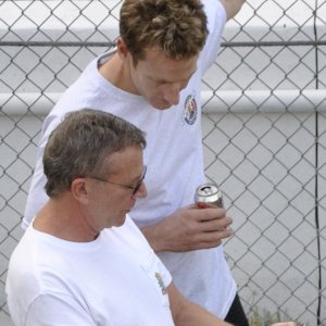 Max and Bruno track side
