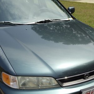 Car hood after polishing