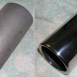 before/after exhaust tip after optimum polishing