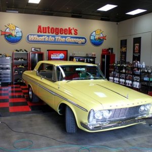 1963 Plymouth Fury Burning Out on What's in the Garage TV Show with Mike Ph