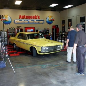 1963 Plymouth Fury Burning Out on What's in the Garage TV Show with Mike Ph