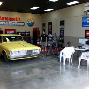 1963 Plymouth Fury Burning Out on What's in the Garage TV Show with Mike Ph