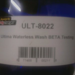 Ultima Waterless Wash Beta Test Product, Circa June 2010