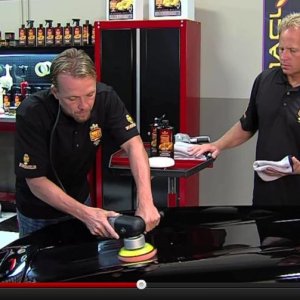 Matt Steele and Mike Phillips buffing out a 1966 Corvette