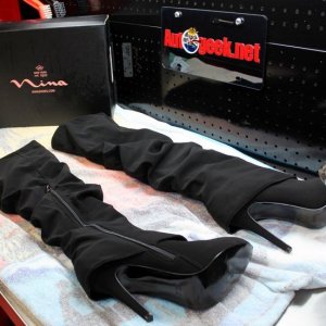 DARISSE BLACK MICRO FABRIC BOOTS