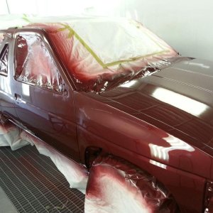In the paint booth