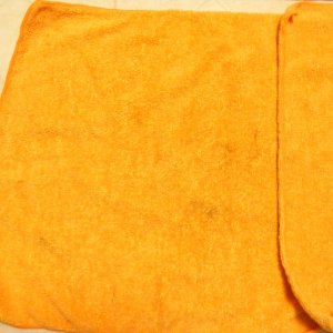 Dirty towels after wash