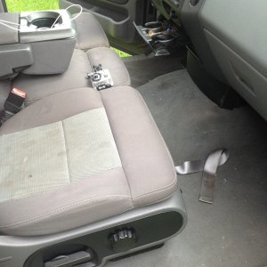 Front passenger seat water spotted