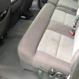 Rear seats water spotted