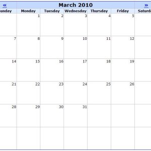 March Calander