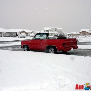Convertible Blazer in the snow