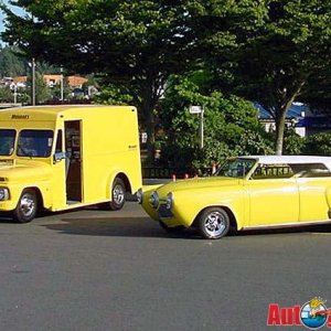 1966 Chevy Milk Truck and 1950 Studebaker Starlight Coupe