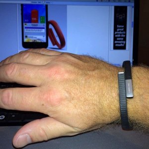 Jawbone Up 24 pictured on wrist