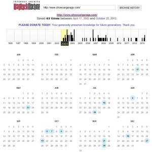ShowCarGarage.com WayBackMachine History