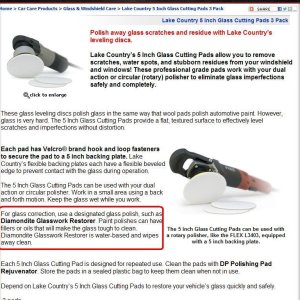Lake Country Glass Cutting Pads