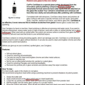 CarPro Ceriglass Glass Polish